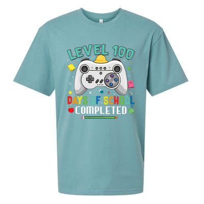 100 Days Of School Level Gamer 100 Days Of School Completed 100 Days Student Sueded Cloud Jersey T-Shirt