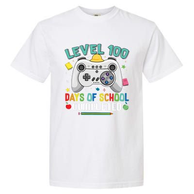 100 Days Of School Level Gamer 100 Days Of School Completed 100 Days Student Garment-Dyed Heavyweight T-Shirt