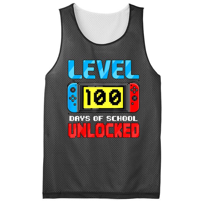 100 Days Of School 100th Day Of School Level Unlocked Mesh Reversible Basketball Jersey Tank