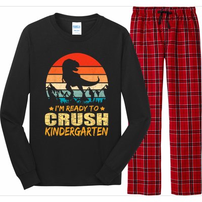 1st Day Of Kindergarten Im Ready To Crush Dinosaur Boy Long Sleeve Pajama Set