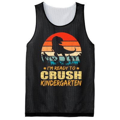 1st Day Of Kindergarten Im Ready To Crush Dinosaur Boy Mesh Reversible Basketball Jersey Tank