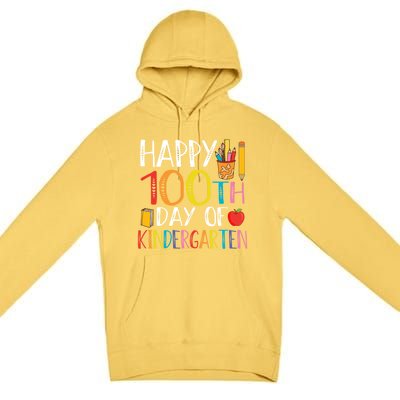 100th Day Of Kindergarten Teachers 100 Days Of School Gift Premium Pullover Hoodie