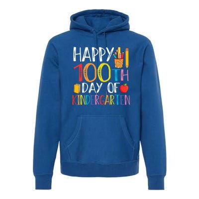 100th Day Of Kindergarten Teachers 100 Days Of School Gift Premium Hoodie