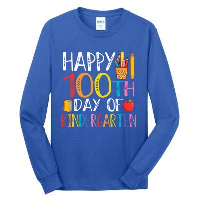 100th Day Of Kindergarten Teachers 100 Days Of School Gift Tall Long Sleeve T-Shirt