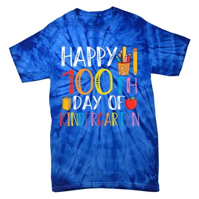 100th Day Of Kindergarten Teachers 100 Days Of School Gift Tie-Dye T-Shirt