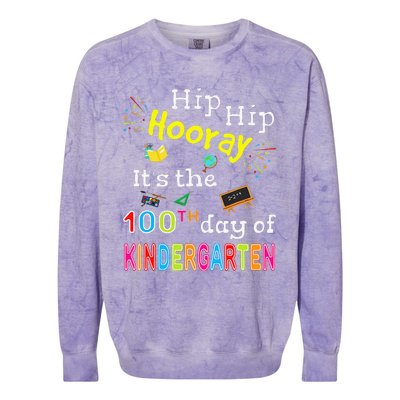 100 Days Of School Gifts For Kindergarten Teacher Colorblast Crewneck Sweatshirt