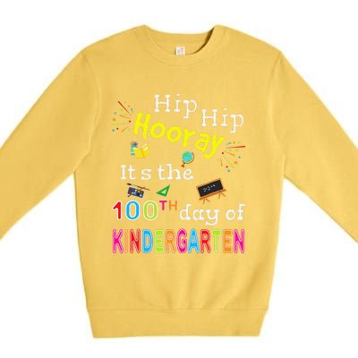 100 Days Of School Gifts For Kindergarten Teacher Premium Crewneck Sweatshirt