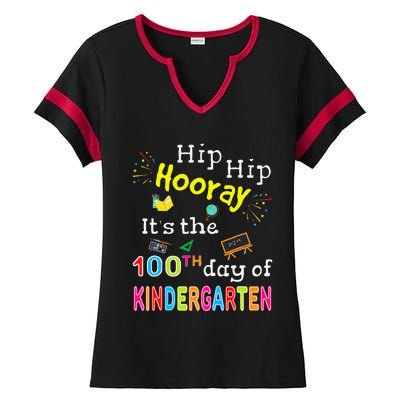 100 Days Of School Gifts For Kindergarten Teacher Ladies Halftime Notch Neck Tee