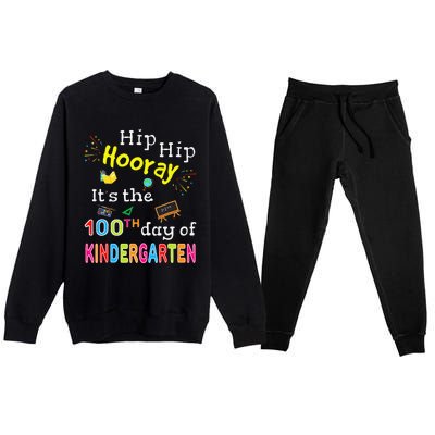 100 Days Of School Gifts For Kindergarten Teacher Premium Crewneck Sweatsuit Set