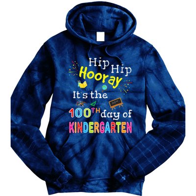 100 Days Of School Gifts For Kindergarten Teacher Tie Dye Hoodie