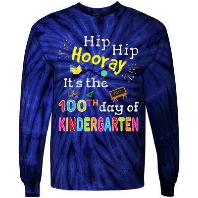 100 Days Of School Gifts For Kindergarten Teacher Tie-Dye Long Sleeve Shirt