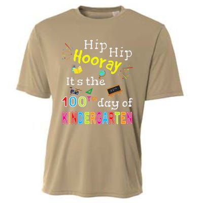 100 Days Of School Gifts For Kindergarten Teacher Cooling Performance Crew T-Shirt