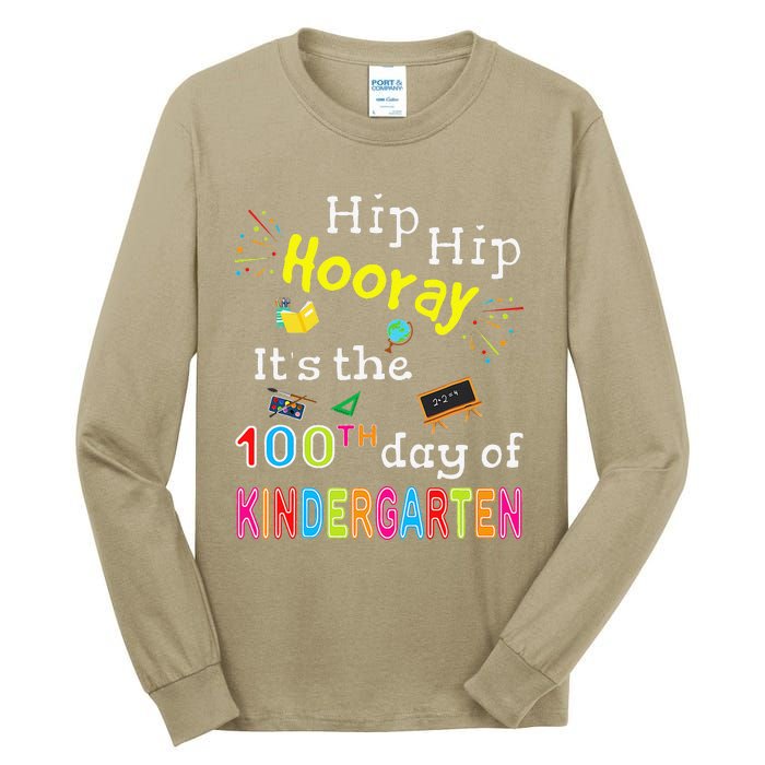 100 Days Of School Gifts For Kindergarten Teacher Tall Long Sleeve T-Shirt