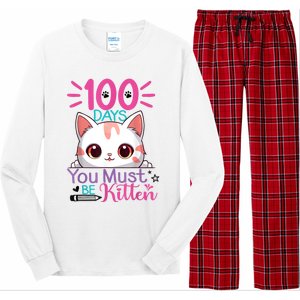 100 Days Of School You Must Be Kitten Cat 100 Days Of School Long Sleeve Pajama Set