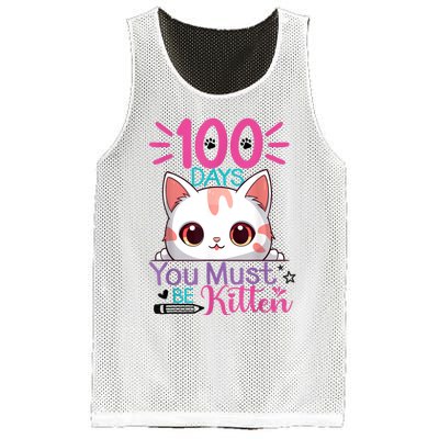 100 Days Of School You Must Be Kitten Cat 100 Days Of School Mesh Reversible Basketball Jersey Tank