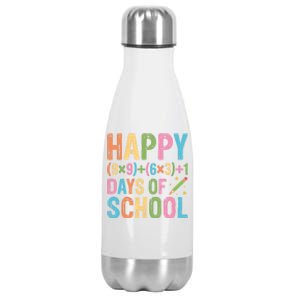 100th Day Of School Teacher 100 Days Of School Math Funny Gift Stainless Steel Insulated Water Bottle