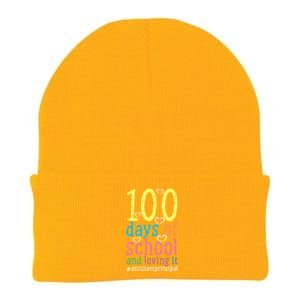 100 Days Of School And Loving It Assistant Principal Cool Gift Knit Cap Winter Beanie