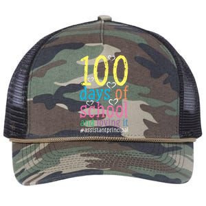 100 Days Of School And Loving It Assistant Principal Cool Gift Retro Rope Trucker Hat Cap