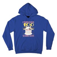 100 Days Of School Cute Cow Wearing Mask Golden Stars Gift Hoodie