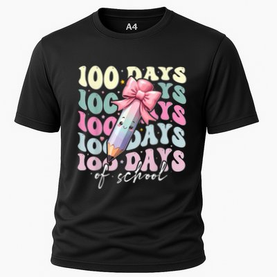 100 Days Of School Coquette Bow Pretty Classroom Outfit Cooling Performance Crew T-Shirt