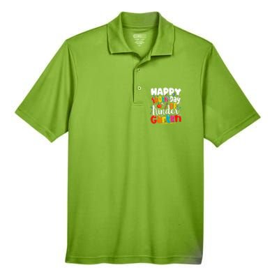 100th Day Of Kindergarten Teachers 100 Days Of School Cool Gift Men's Origin Performance Pique Polo