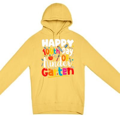 100th Day Of Kindergarten Teachers 100 Days Of School Cool Gift Premium Pullover Hoodie