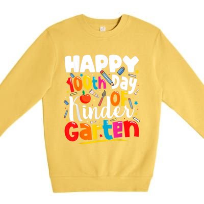 100th Day Of Kindergarten Teachers 100 Days Of School Cool Gift Premium Crewneck Sweatshirt