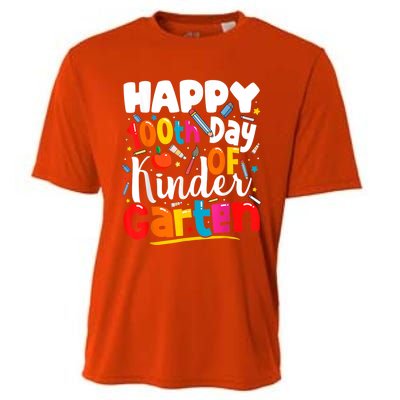 100th Day Of Kindergarten Teachers 100 Days Of School Cool Gift Cooling Performance Crew T-Shirt