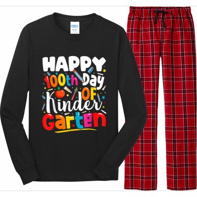 100th Day Of Kindergarten Teachers 100 Days Of School Cool Gift Long Sleeve Pajama Set