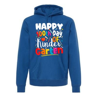 100th Day Of Kindergarten Teachers 100 Days Of School Cool Gift Premium Hoodie