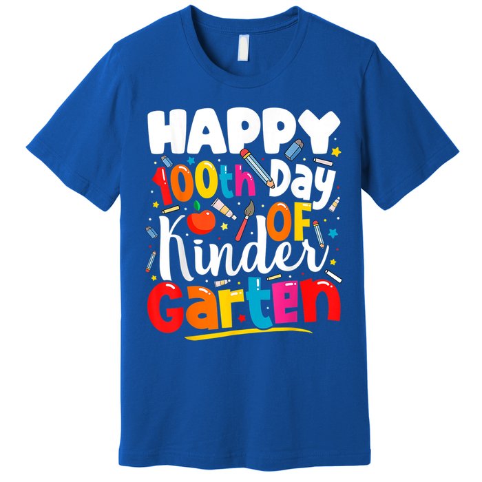 100th Day Of Kindergarten Teachers 100 Days Of School Cool Gift Premium T-Shirt