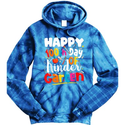 100th Day Of Kindergarten Teachers 100 Days Of School Cool Gift Tie Dye Hoodie