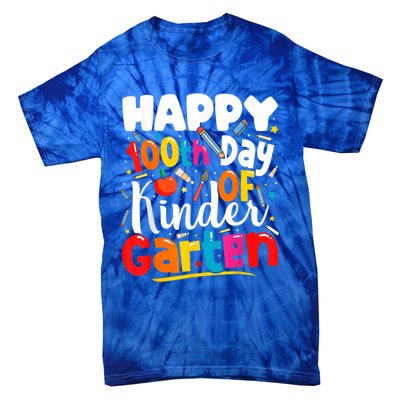 100th Day Of Kindergarten Teachers 100 Days Of School Cool Gift Tie-Dye T-Shirt