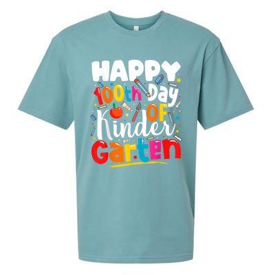 100th Day Of Kindergarten Teachers 100 Days Of School Cool Gift Sueded Cloud Jersey T-Shirt