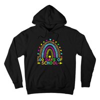 100 Days Of School Teacher Rainbow 100th Day Leopard Student Hoodie