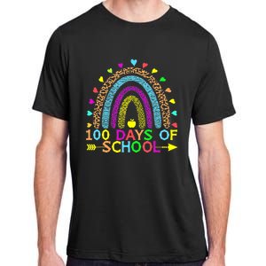 100 Days Of School Teacher Rainbow 100th Day Leopard Student Adult ChromaSoft Performance T-Shirt