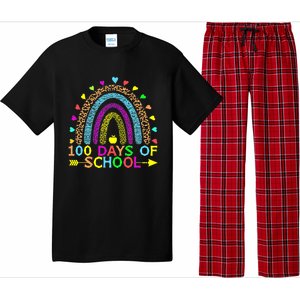 100 Days Of School Teacher Rainbow 100th Day Leopard Student Pajama Set