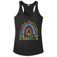 100 Days Of School Teacher Rainbow 100th Day Leopard Student Ladies PosiCharge Competitor Racerback Tank