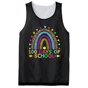 100 Days Of School Teacher Rainbow 100th Day Leopard Student Mesh Reversible Basketball Jersey Tank