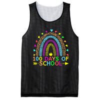 100 Days Of School Teacher Rainbow 100th Day Leopard Student Mesh Reversible Basketball Jersey Tank