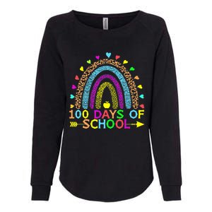 100 Days Of School Teacher Rainbow 100th Day Leopard Student Womens California Wash Sweatshirt