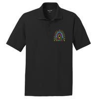 100 Days Of School Teacher Rainbow 100th Day Leopard Student PosiCharge RacerMesh Polo