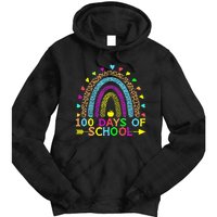 100 Days Of School Teacher Rainbow 100th Day Leopard Student Tie Dye Hoodie