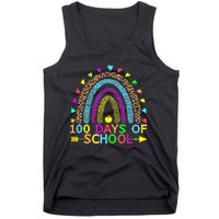 100 Days Of School Teacher Rainbow 100th Day Leopard Student Tank Top