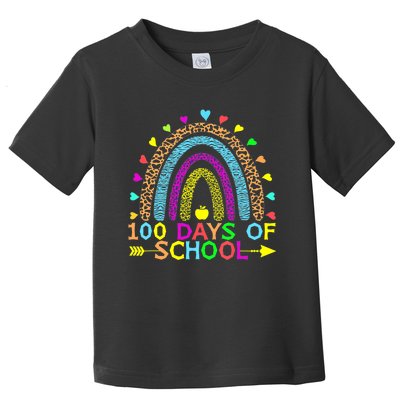 100 Days Of School Teacher Rainbow 100th Day Leopard Student Toddler T-Shirt