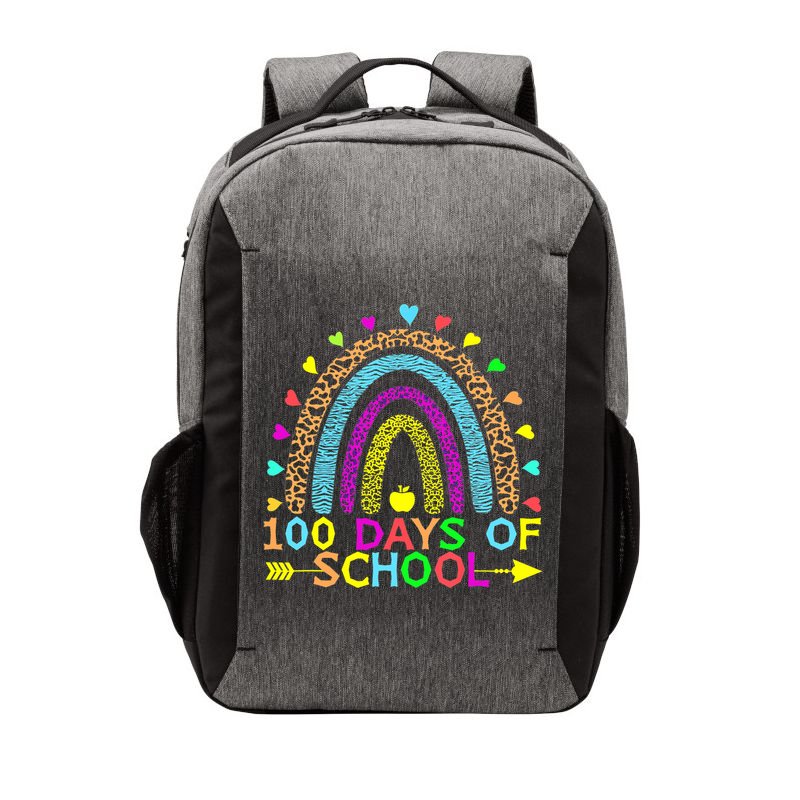 100 Days Of School Teacher Rainbow 100th Day Leopard Student Vector Backpack