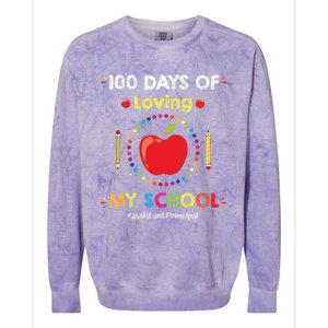 100 Days Of School Assistant Principal Funny Quote Cute Gift Colorblast Crewneck Sweatshirt