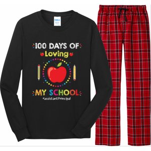 100 Days Of School Assistant Principal Funny Quote Cute Gift Long Sleeve Pajama Set