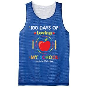 100 Days Of School Assistant Principal Funny Quote Cute Gift Mesh Reversible Basketball Jersey Tank