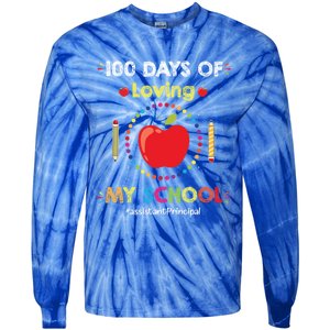 100 Days Of School Assistant Principal Funny Quote Cute Gift Tie-Dye Long Sleeve Shirt